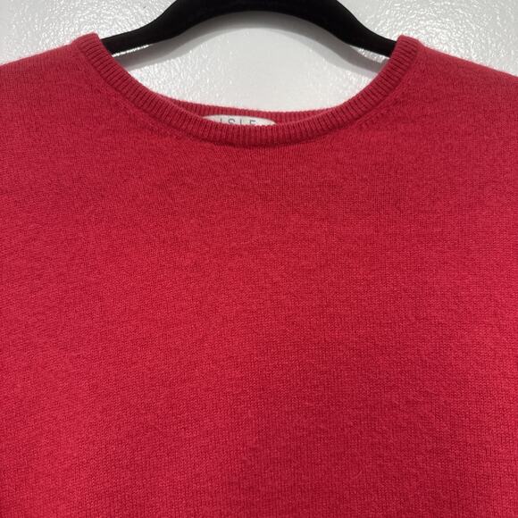 Isle 100% Pure Cashmere Sweater Women's Long Sleeve Fuchsia Pink Crewneck READ - Picture 4 of 11